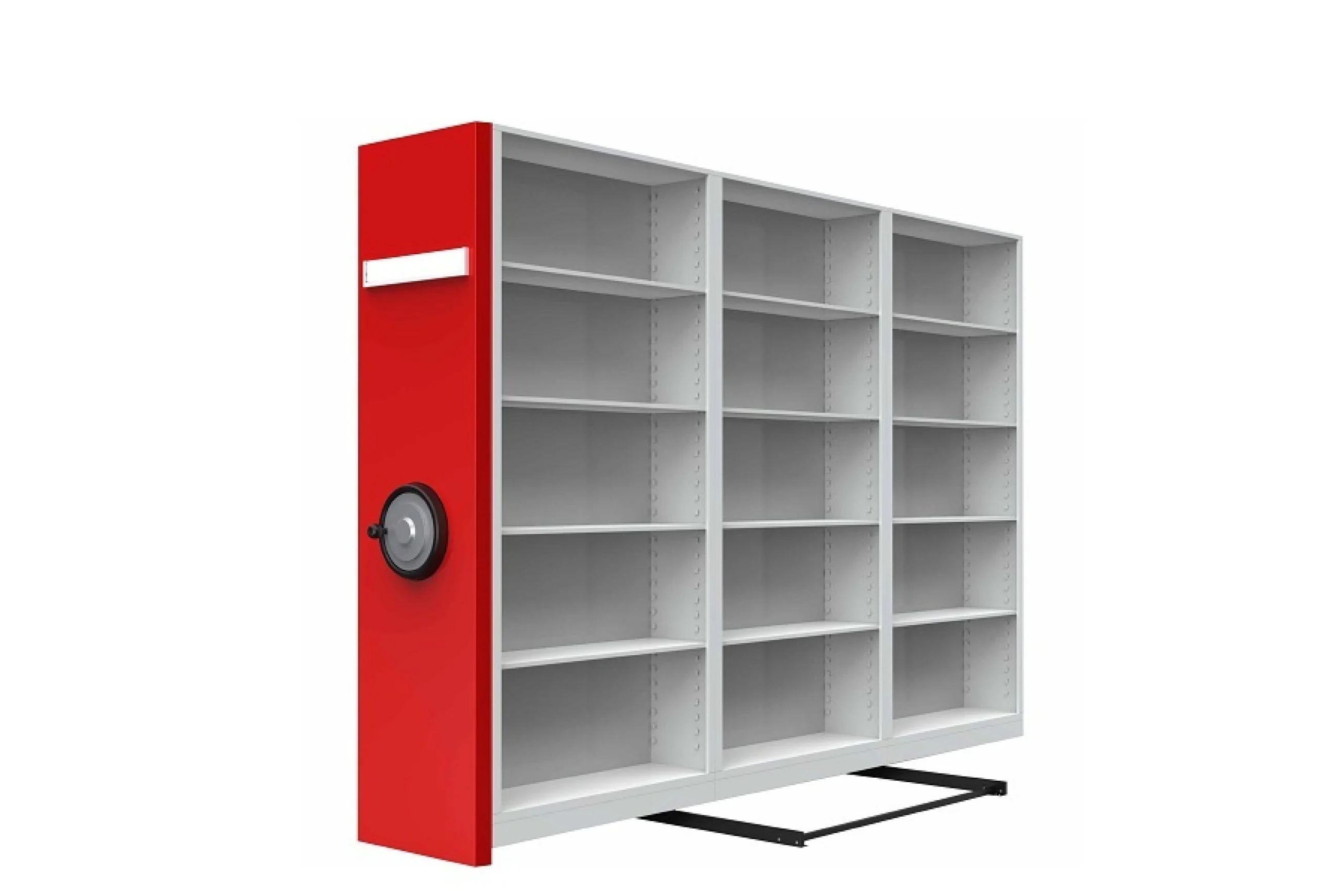 Üçlü Çift Yüzlü Volanlı Arşiv Dolabı Kırmızı Çapraz