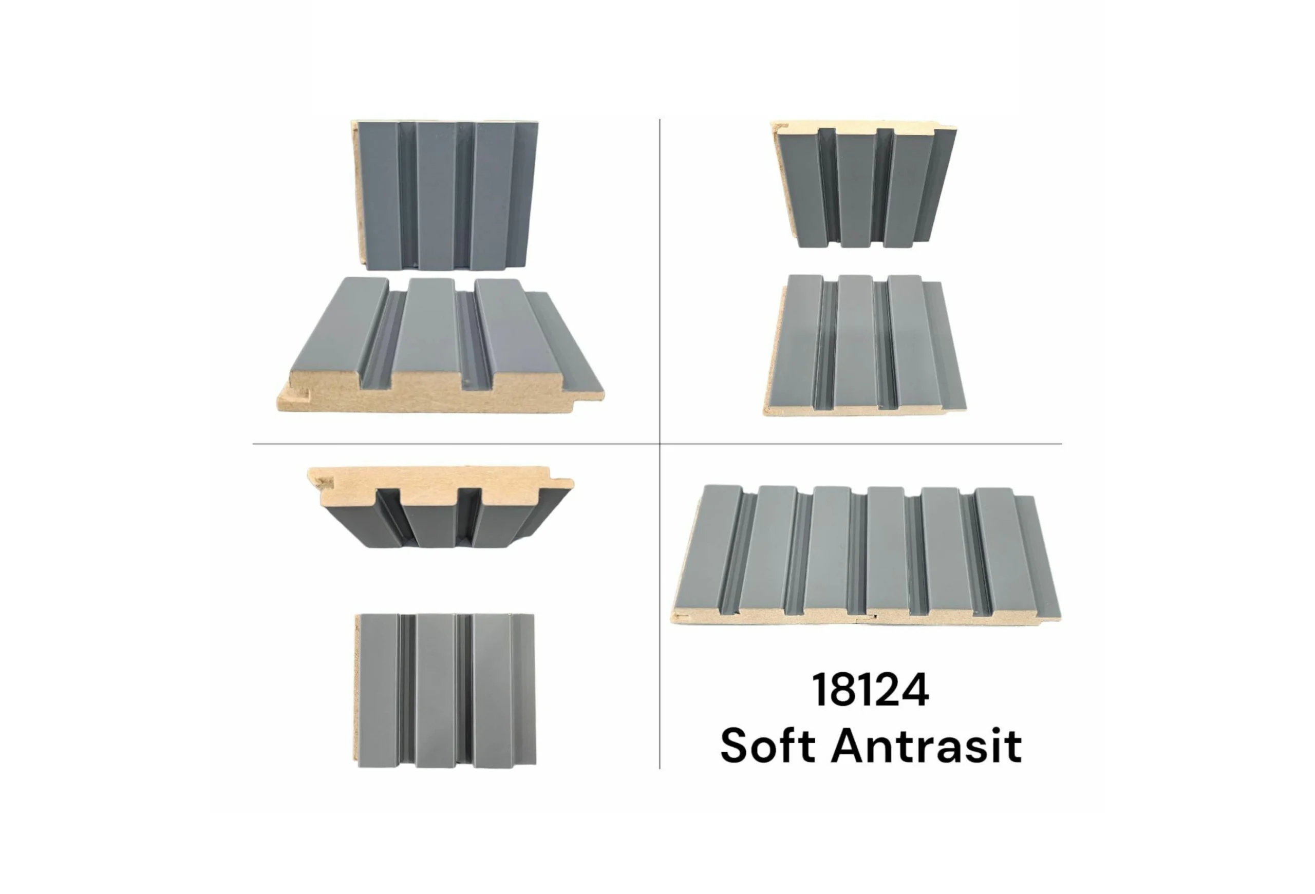 MDF Duvar Dekorasyon Paneli Soft Antrasit