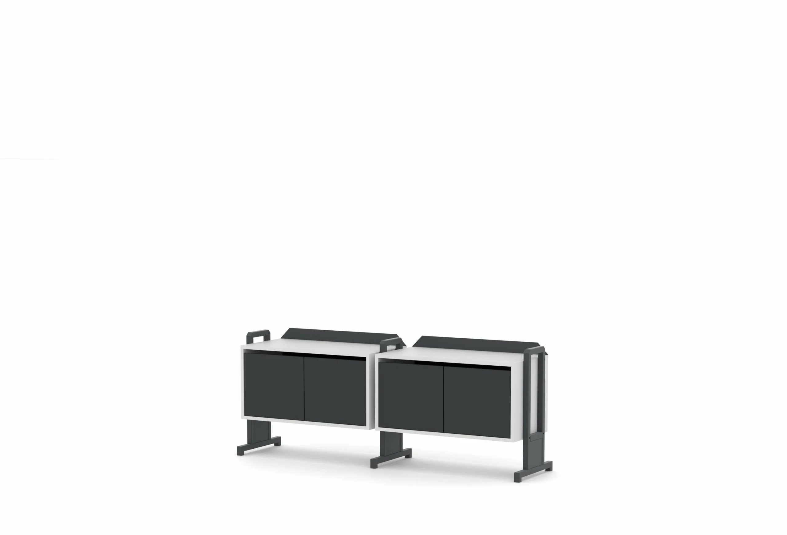 İkili Modüler Dolap Antrasit Çapraz