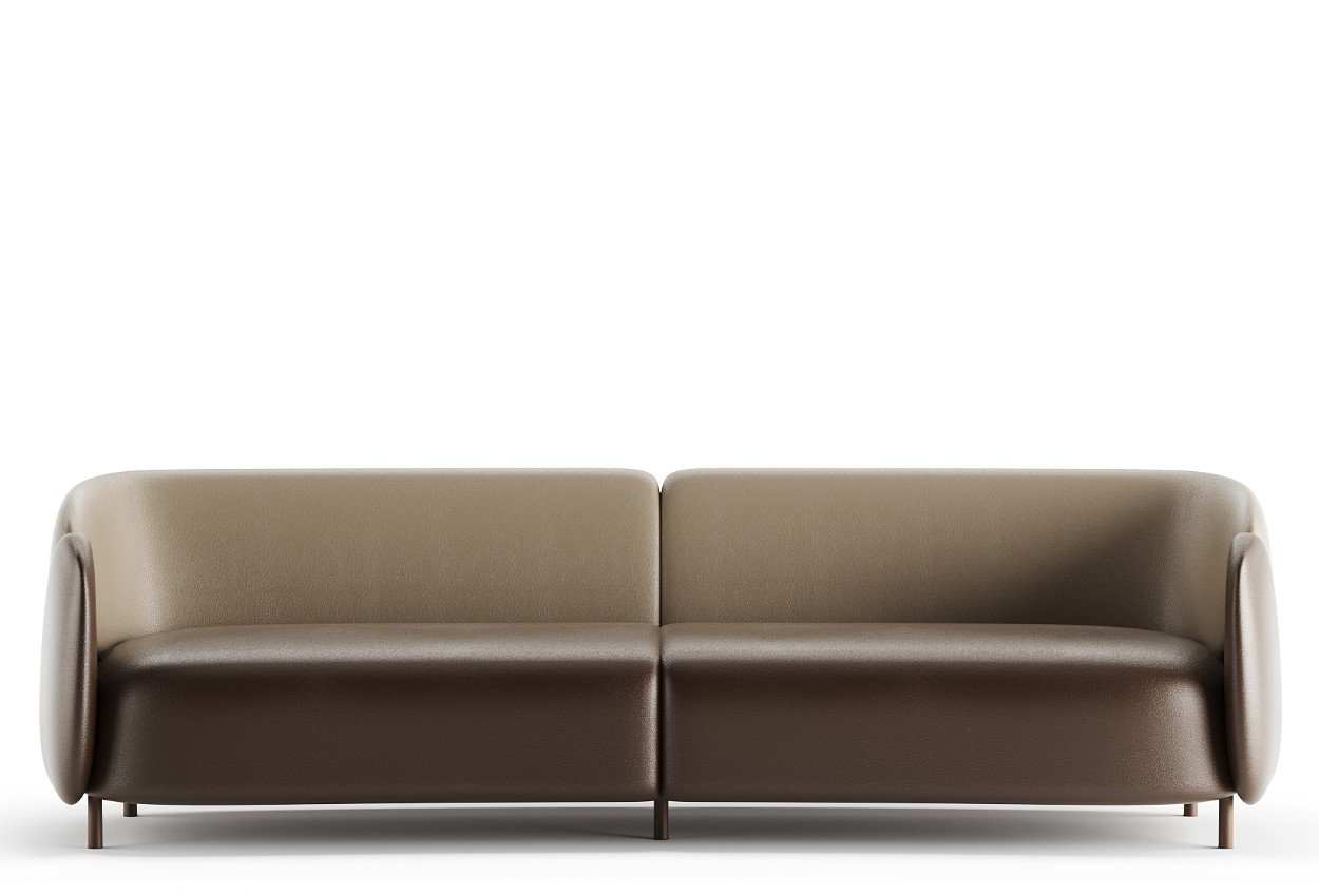 ofis bekleme kanepesi kahverengi deri on gorsel