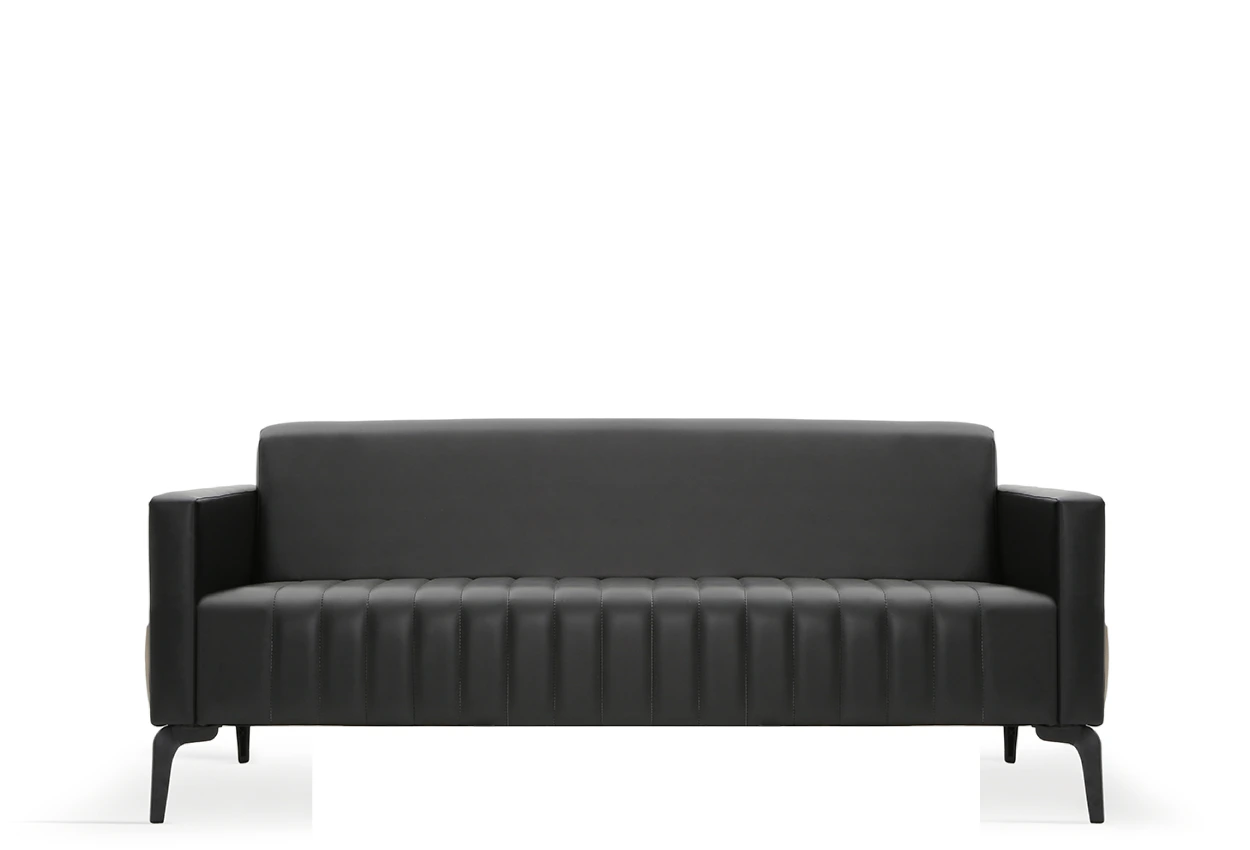 Raven Üçlü Kanepe Siyah Ön