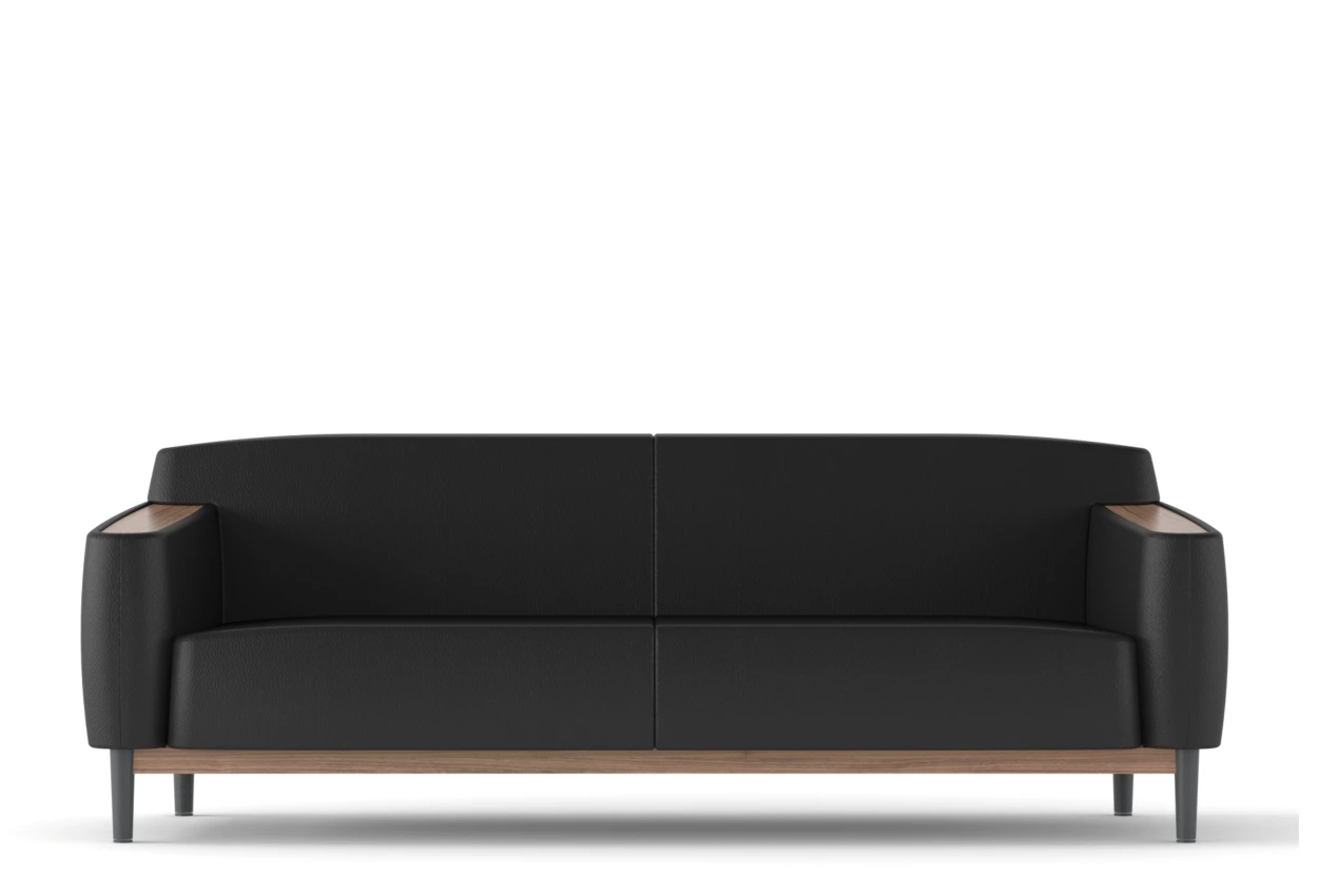 Taren Üçlü Kanepe Siyah Ön